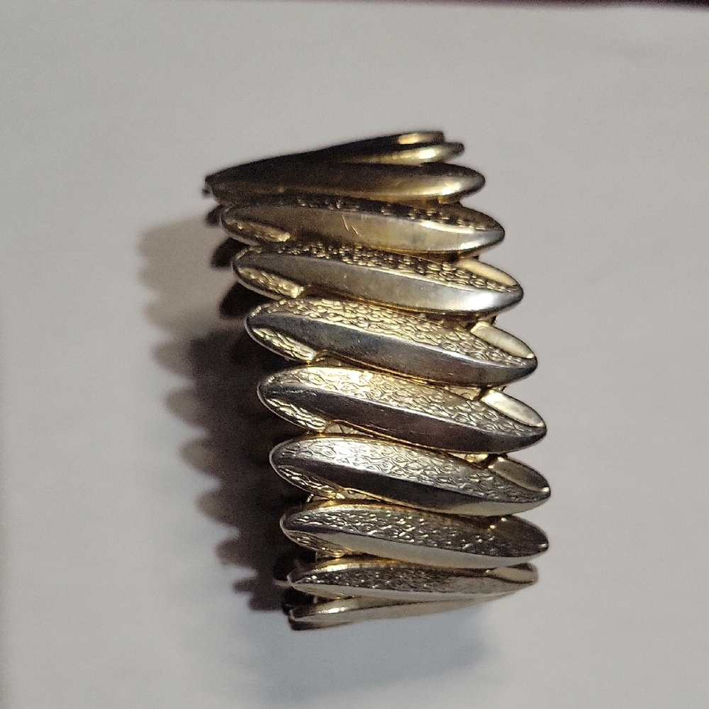 Gold and Silver Textured Bracelet